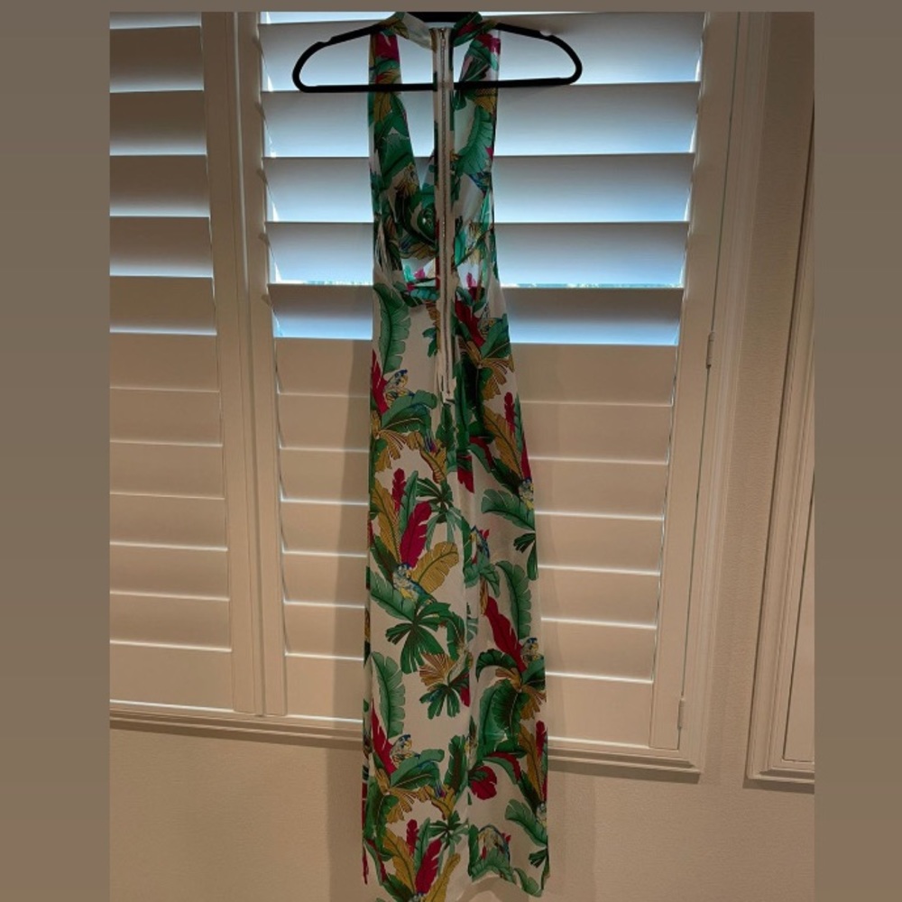 Halter Maxi Floral Maxi Dress -Backless